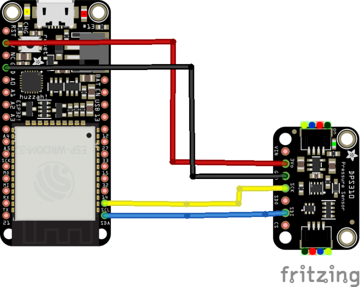 DPS310 barometric pressure sensor and ESP32 board example ESP32 Learning